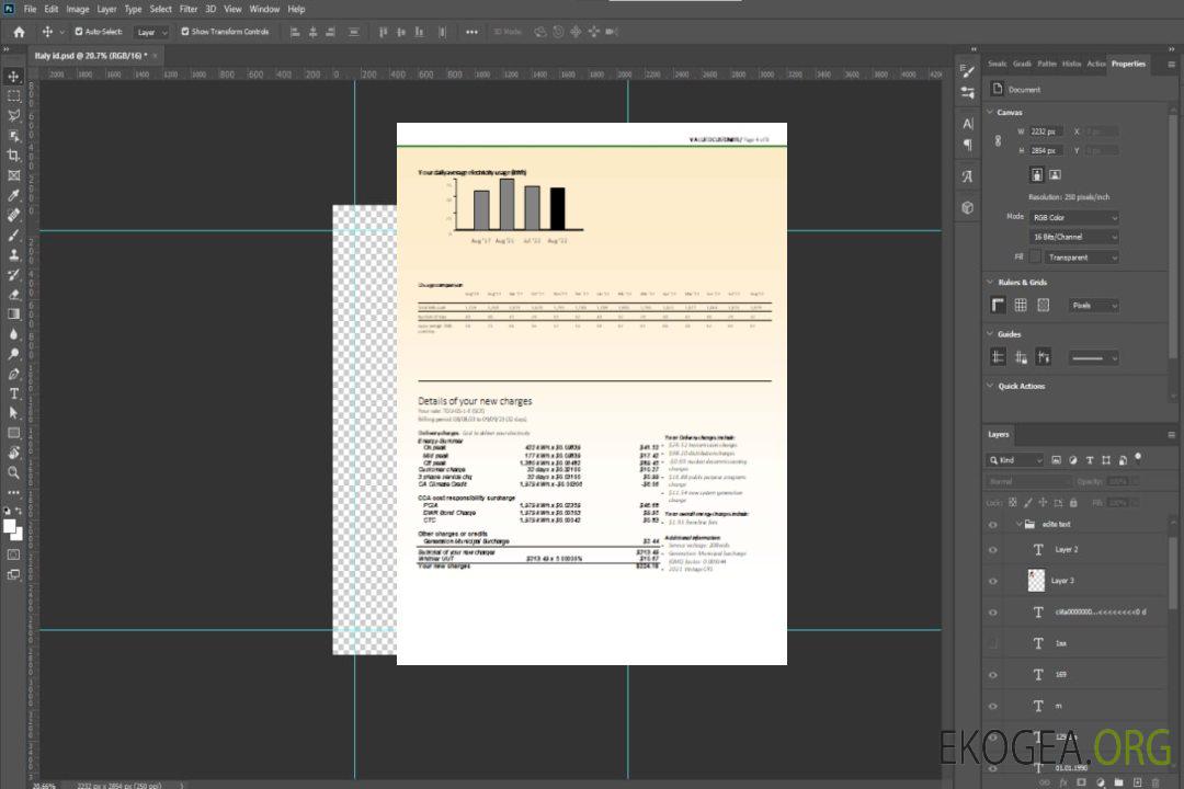 Facture commerciale de services publics EDISON de Californie du Sud, page 4, SCR template